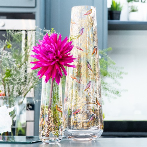 Grosse OBJET VASE Golden Leaves and Birds