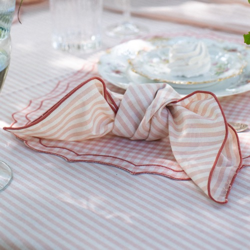  SERVIETTE Mille Rosa Corallo