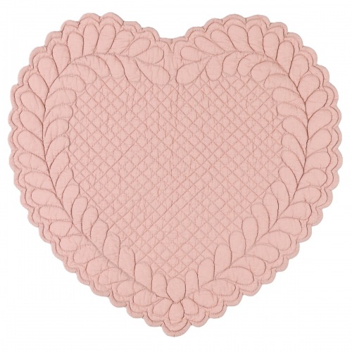  Boutis Tischset Herz, 42 x 42 cm, soft rose