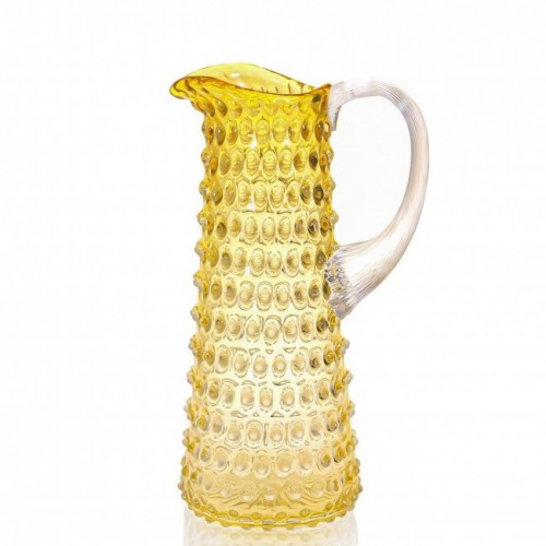  GLASKUNST Karaffe Tautropfen 1 Liter gelb-amber 