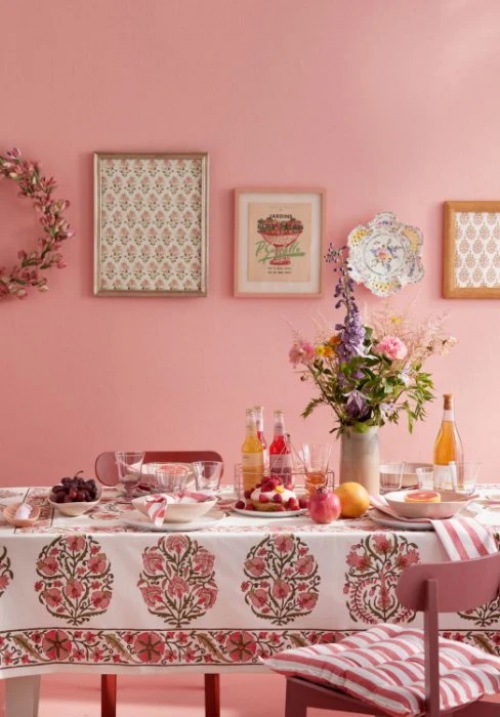 COLLECTION PROVENCE Tischdecke Rosette Rose 150 x 250 cm