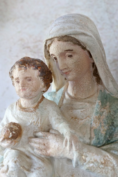  FIGUR Sancta Maria mit Jesukind H 57 cm