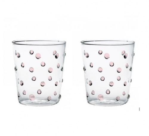  2-er Set Gläser Fancy Dots, rosa