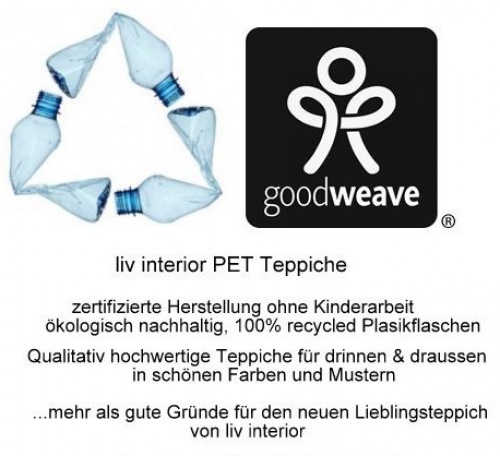  PET-Wik Läufer, schwarz - ecru 70 x 140 cm