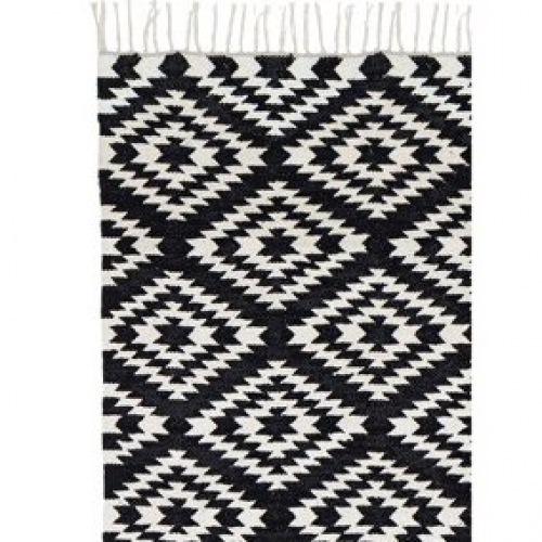  Läufer klein Apache, 55 x 120 cm, schwarz/weiss