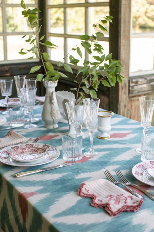  TISCHDECKE Eden Ikat Cielo