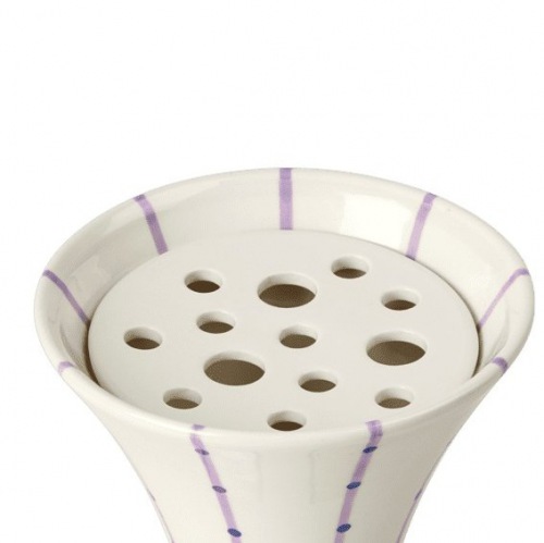  Vase Signatur No2 Flieder H 15 mit Arrangement Einsatz