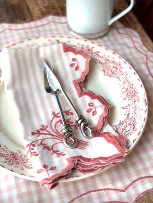  TISCHEST PFLEGELEICHT Firenze Vichy Rosa Corallo