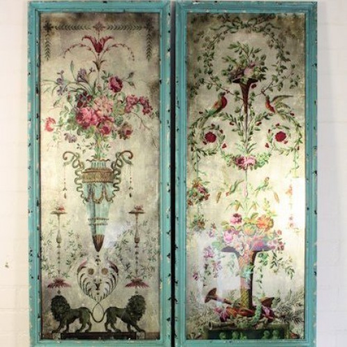  Glasmalereibilder Salon Chérie, 2-er Set