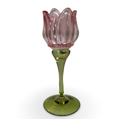 GLASKUNST LICHT Blume lila