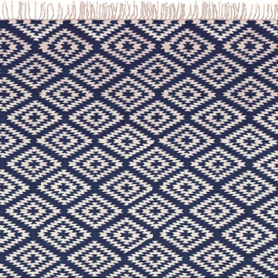 Läufer Apache, 70 x 200 cm, navy/weiss