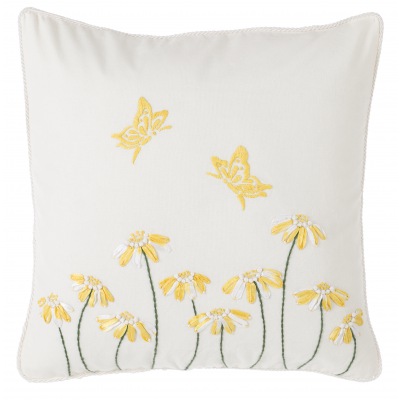 Kissen Blüte und Schmetterling