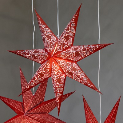 Leuchtender Papierstern Holy Red