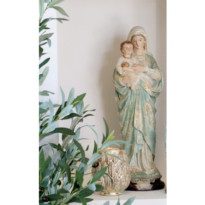 FIGUR Sancta Maria mit Jesukind H 57 cm
