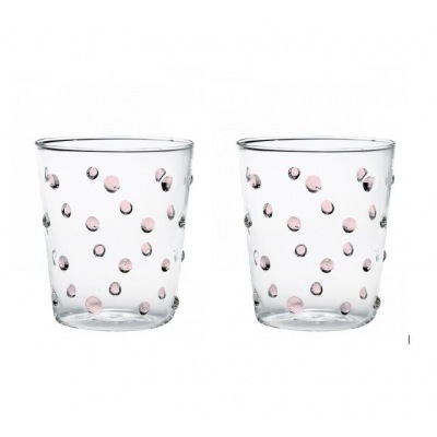 2-er Set Gläser Fancy Dots, rosa