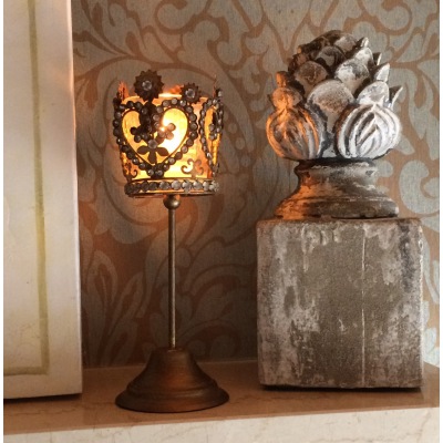 2-er Set STANDWINDLICHT Baroque  H 23 cm