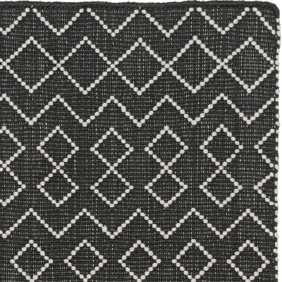 PET - Tunis Läufer  schwarz-ecru 70 x 140 cm