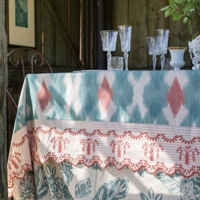 TISCHDECKE Eden Ikat Cielo