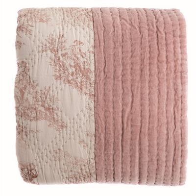 Plaid Flair Toile de Jouy rosa, 180 x 260 cm