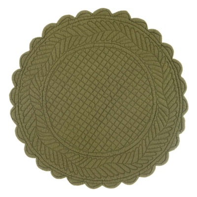 Tischset Boutis rund, olive