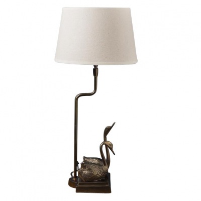 Objet Lampe mit Schirm Schwäne