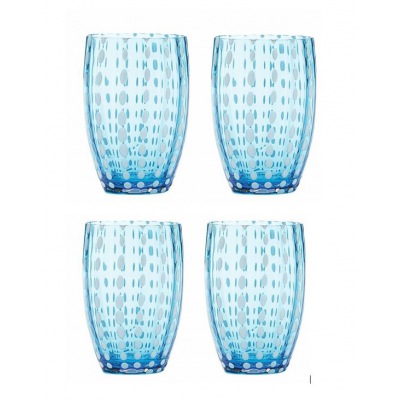 COLOUR und PERLES Gläser 4-er Set Blau